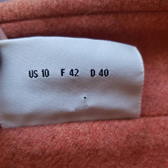 Akris Punto Wool Orange Marled Hidden Button Pocket Suit Jacket Blazer Size 10 - Picture 12 of 12